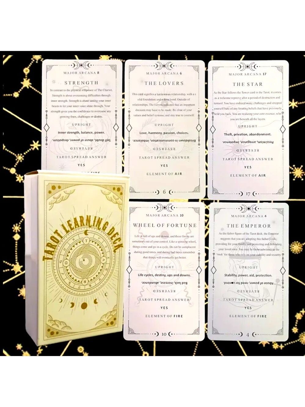 Tarot Learning Deck: Beginner-Friendly Cards with Keywords & Meanings